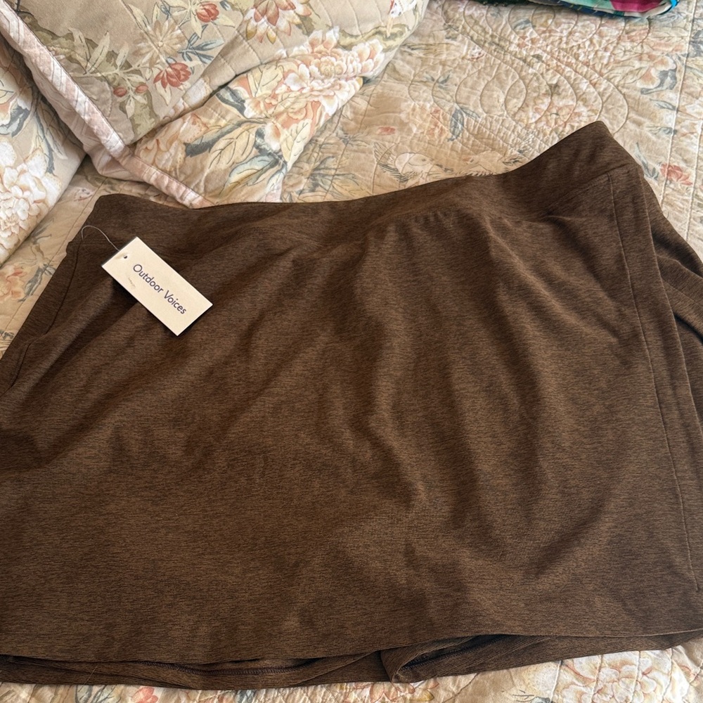 Outdoor Voices Chocolate Mini Skort